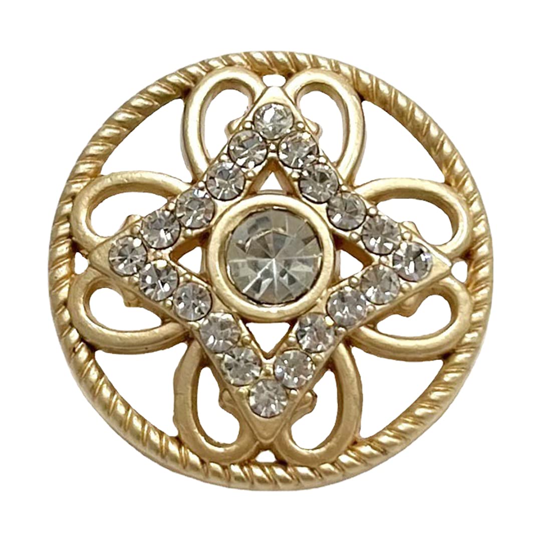 Amazon.com: Button, 6 Pcs Gold 3D Flower Shank Button Rhinestones